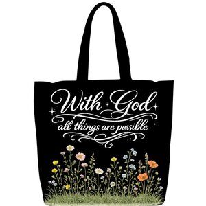 With God All Things Are Possible Canvas Tote Bag